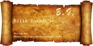 Bilik István névjegykártya
